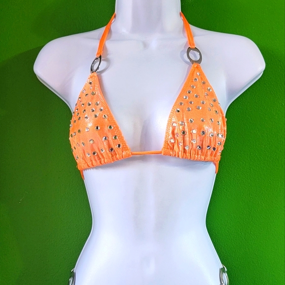 Other - Orange competition Bikini suit with Swarovski crystals